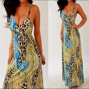 Alyn Paige Animal Print Maxi Dress